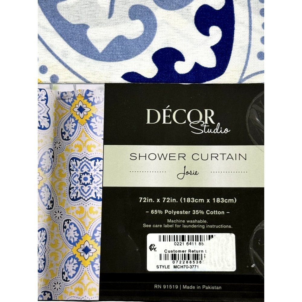 DECOR STUDIO Shower Curtain Josie 72in X 72 in - Picture 3 of 3